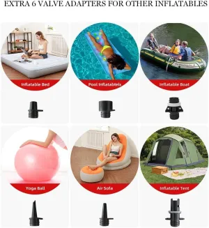 20PSI High Pressure Air Pump, Portable LCD Screen SUP Pump with 7 Nozzles, Dual Stage Inflation & Deflation Function, 12V DC Car Connector for Inflatable Stand Up Paddle Boards, Boats, Tent Kayaks