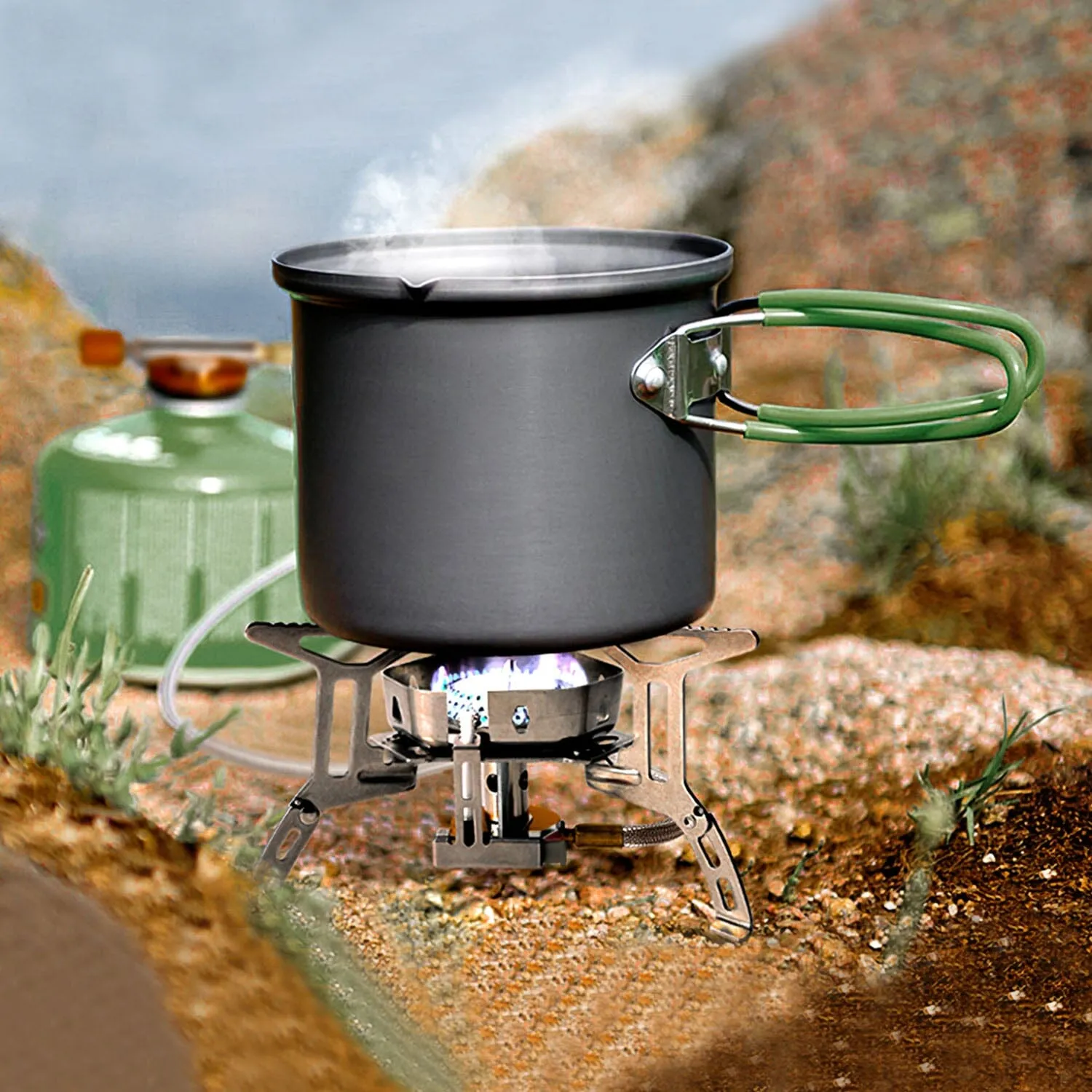 4000W Portable Camping Stove Foldable Powerful Gas Stove Backpacking Burner
