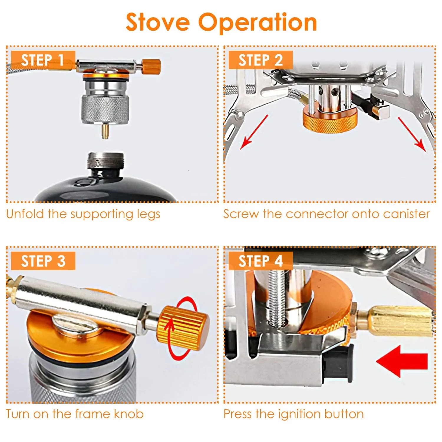 4000W Portable Camping Stove Foldable Powerful Gas Stove Backpacking Burner