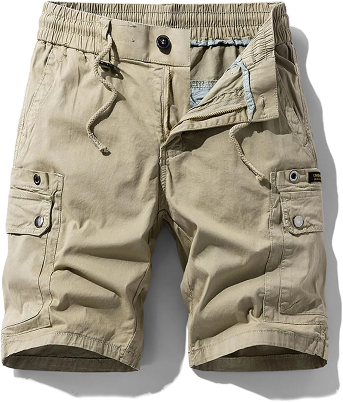 ADHOWBEW Hiking Shorts Men Tactical Summer Below Knee Relaxed Carpenter with Cell Phone Pocket Stretch Trunks