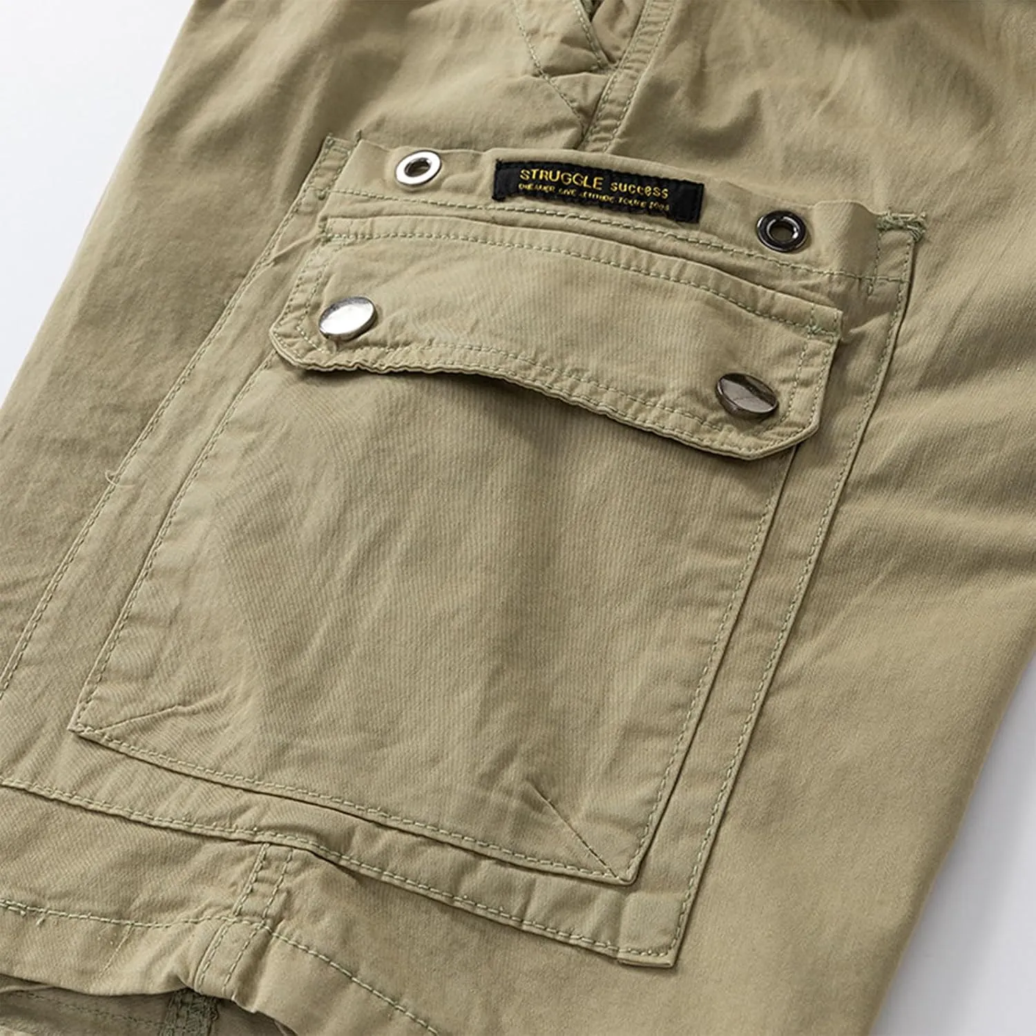 ADHOWBEW Hiking Shorts Men Tactical Summer Below Knee Relaxed Carpenter with Cell Phone Pocket Stretch Trunks