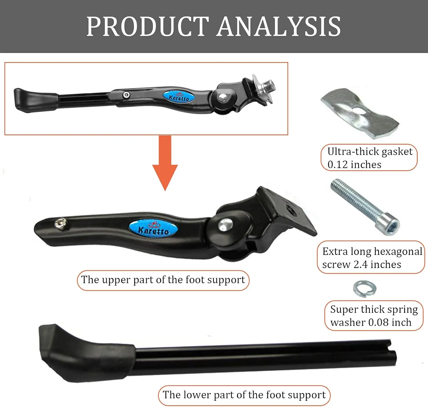 Adjustable Aluminum Alloy Bicycle Kickstand - Center Mount, Supports 16-22 Inch Mountain & Road Bikes