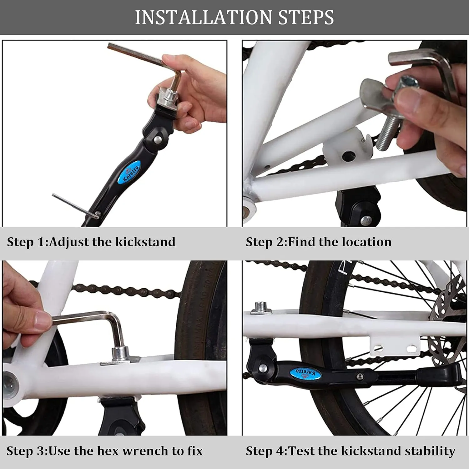 Adjustable Aluminum Alloy Bicycle Kickstand - Center Mount, Supports 16-22 Inch Mountain & Road Bikes