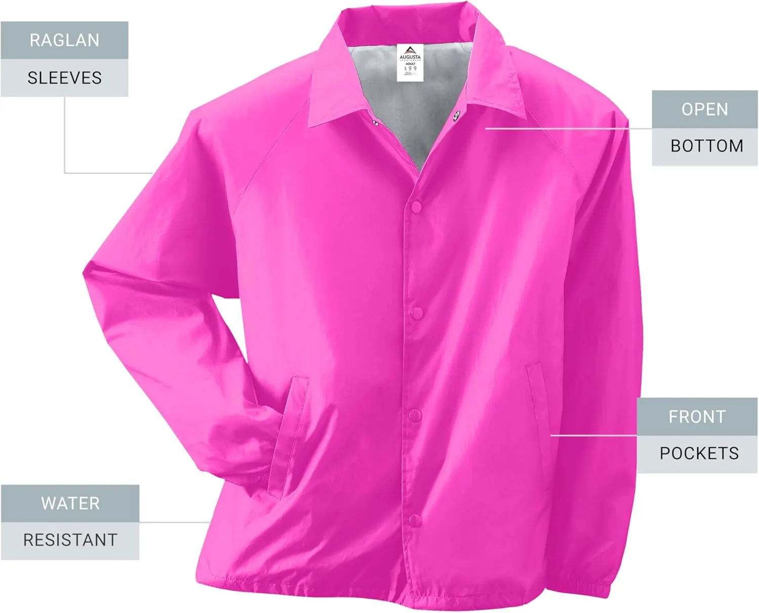 Augusta Sportswear Nylon Coach's Jacket/Lined - Rain-Ready, Water-Resistant Outerwear for Coaches & Outdoor Activities