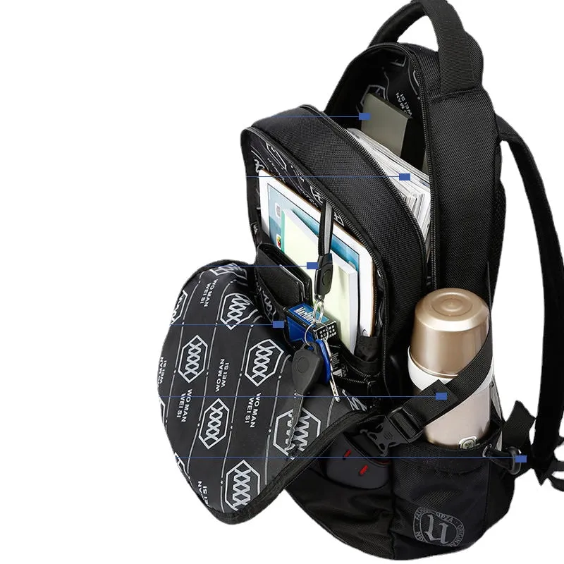Backpack Men's  Men's Casual Business Computer Bag Schoolbag Men's Trendy Korean Style Large Capacity Travel Bags Men's
