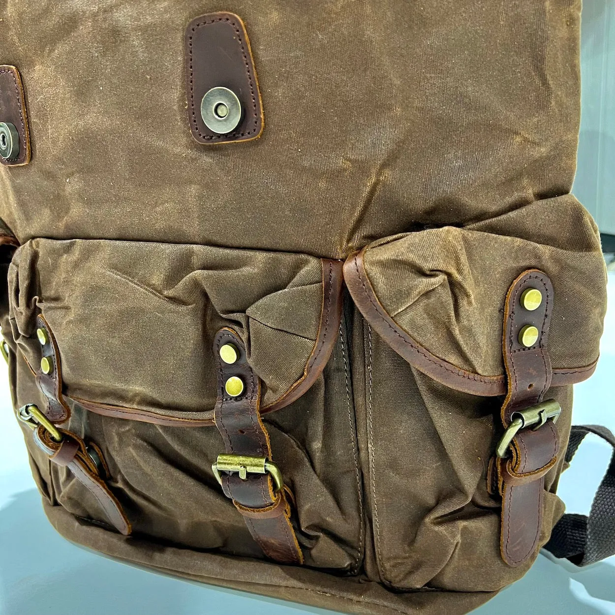 Backpack Ranch Clothing Large Waxed Canvas & Leather