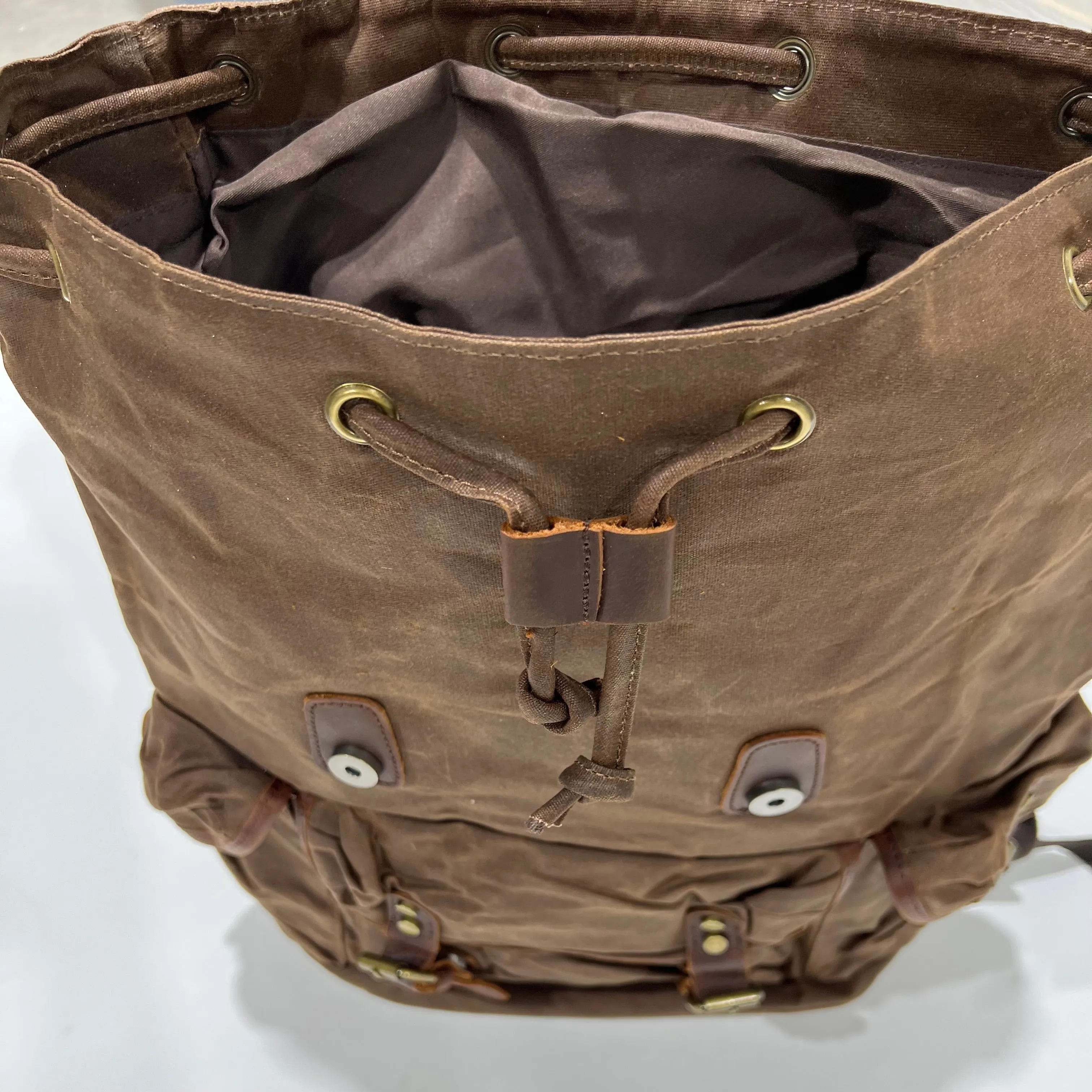 Backpack Ranch Clothing Large Waxed Canvas & Leather