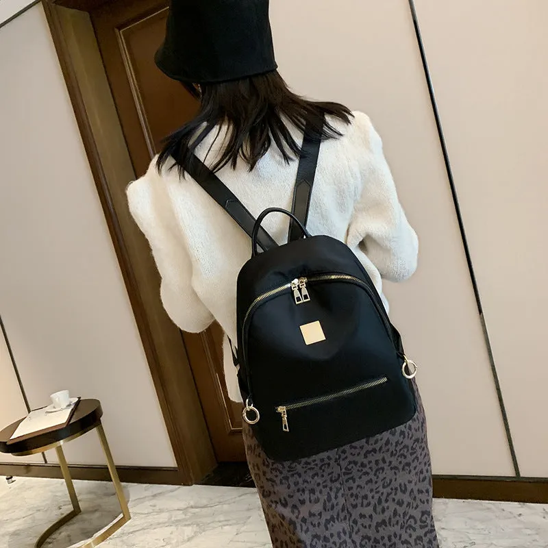 Backpack Women's Korean-Style Fashion Waterproof Nylon Schoolbag Large Capacity