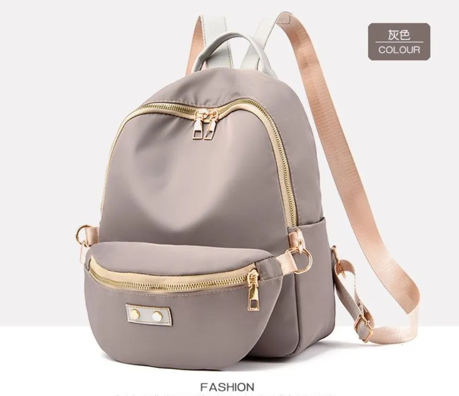 Backpack Women's Korean-Style Fashion Waterproof Nylon Schoolbag Large Capacity