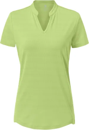 BGOWATU Womens Golf Polo Shirts Short Sleeve V-Neck Collarless Tennis T-Shirt Quick Dry Lightweight Tops