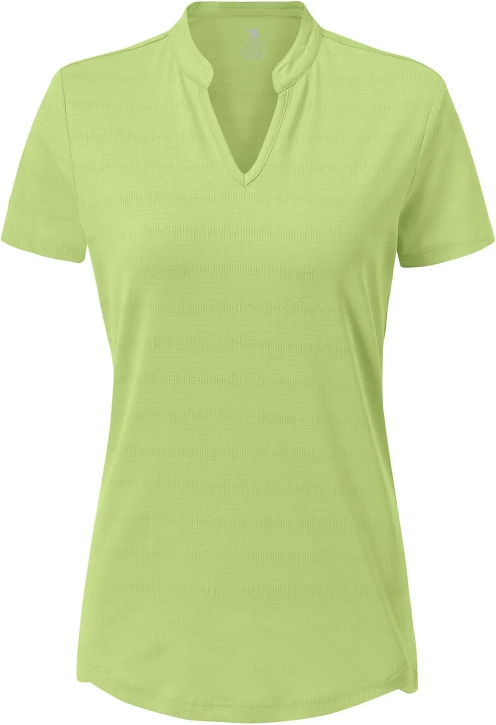 BGOWATU Womens Golf Polo Shirts Short Sleeve V-Neck Collarless Tennis T-Shirt Quick Dry Lightweight Tops