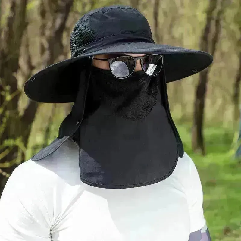 Big Brim Protective Caps Summer Face Cover Sun-proof Mountaineering Bucket Hat