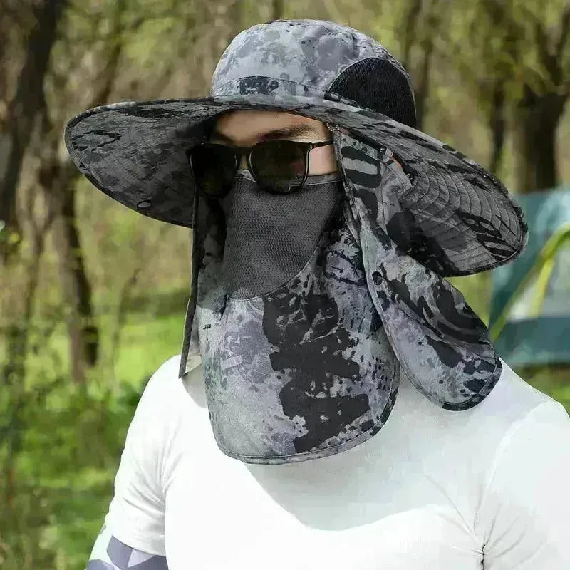 Big Brim Protective Caps Summer Face Cover Sun-proof Mountaineering Bucket Hat