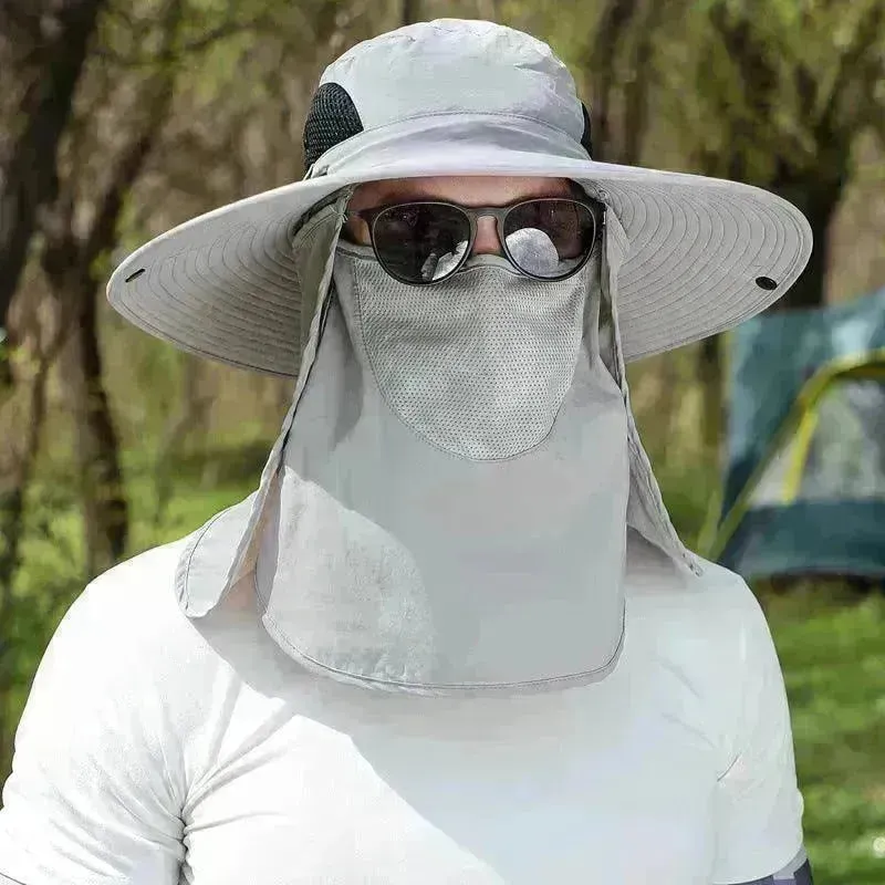 Big Brim Protective Caps Summer Face Cover Sun-proof Mountaineering Bucket Hat