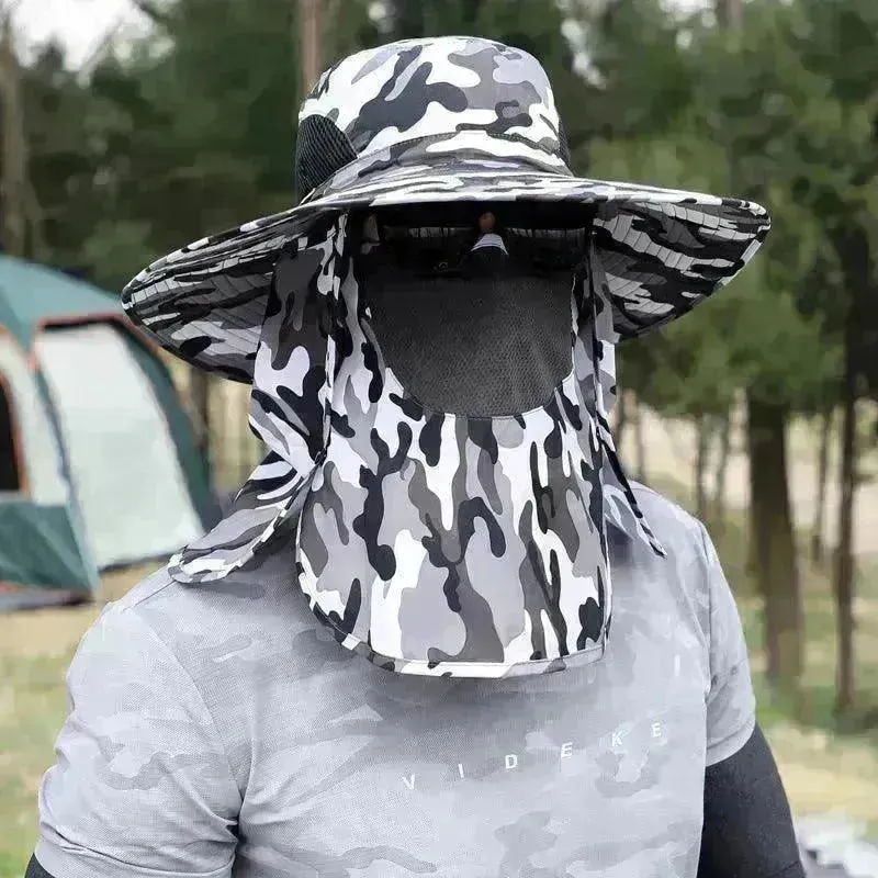 Big Brim Protective Caps Summer Face Cover Sun-proof Mountaineering Bucket Hat