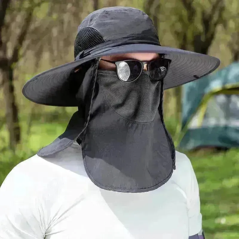 Big Brim Protective Caps Summer Face Cover Sun-proof Mountaineering Bucket Hat