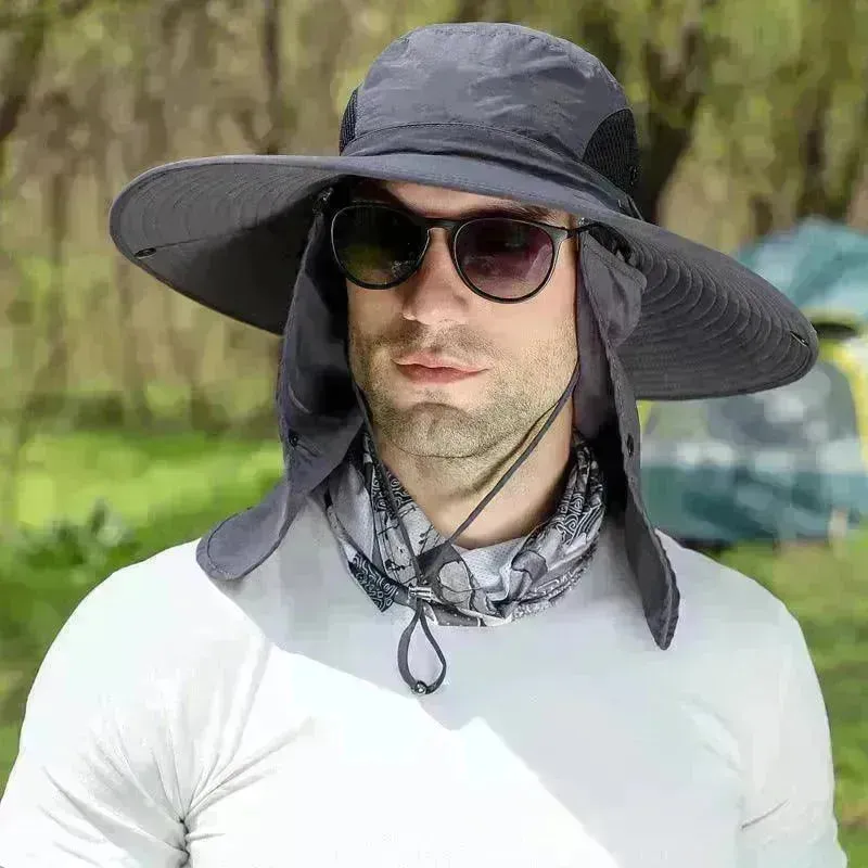 Big Brim Protective Caps Summer Face Cover Sun-proof Mountaineering Bucket Hat