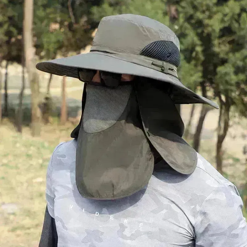 Big Brim Protective Caps Summer Face Cover Sun-proof Mountaineering Bucket Hat