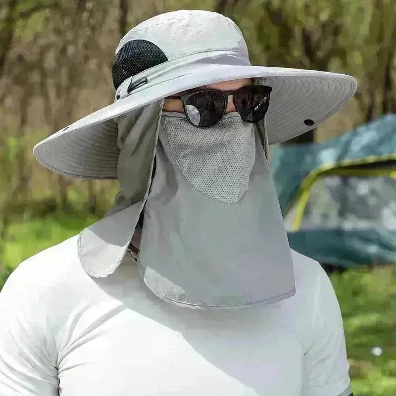 Big Brim Protective Caps Summer Face Cover Sun-proof Mountaineering Bucket Hat