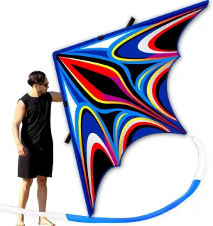 Blue Large Delta Kite for AdultsExtremely Easy to Fly for BeginnersKites for Beach Trip Park Family Outdoor Activities (2.8m Large Power Triancle-Blue)