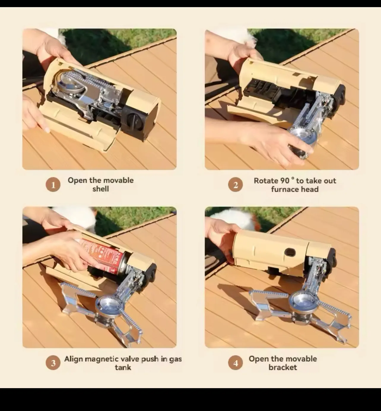 Camping Gas Stove Portable Folding Cassette Stove Outdoor Hiking BBQ Travel Cooking Grill Cooker Gas Burner Food Heating Tool Kitchen Gadgets