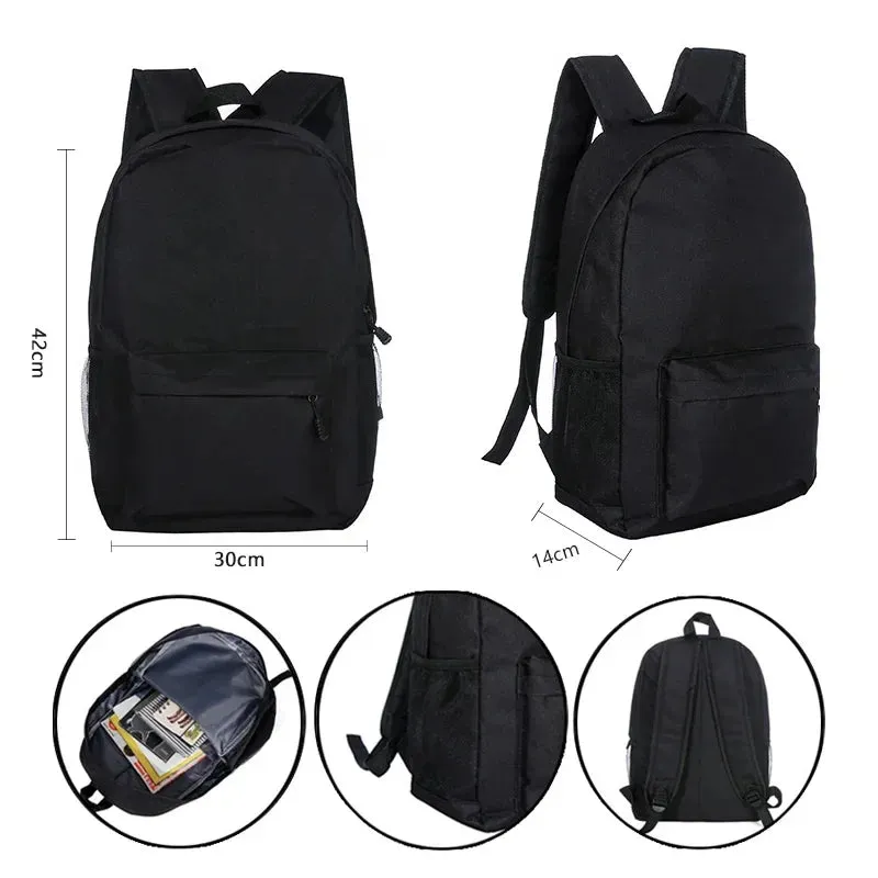 Canvas High School Backpack with Custom Letter Name