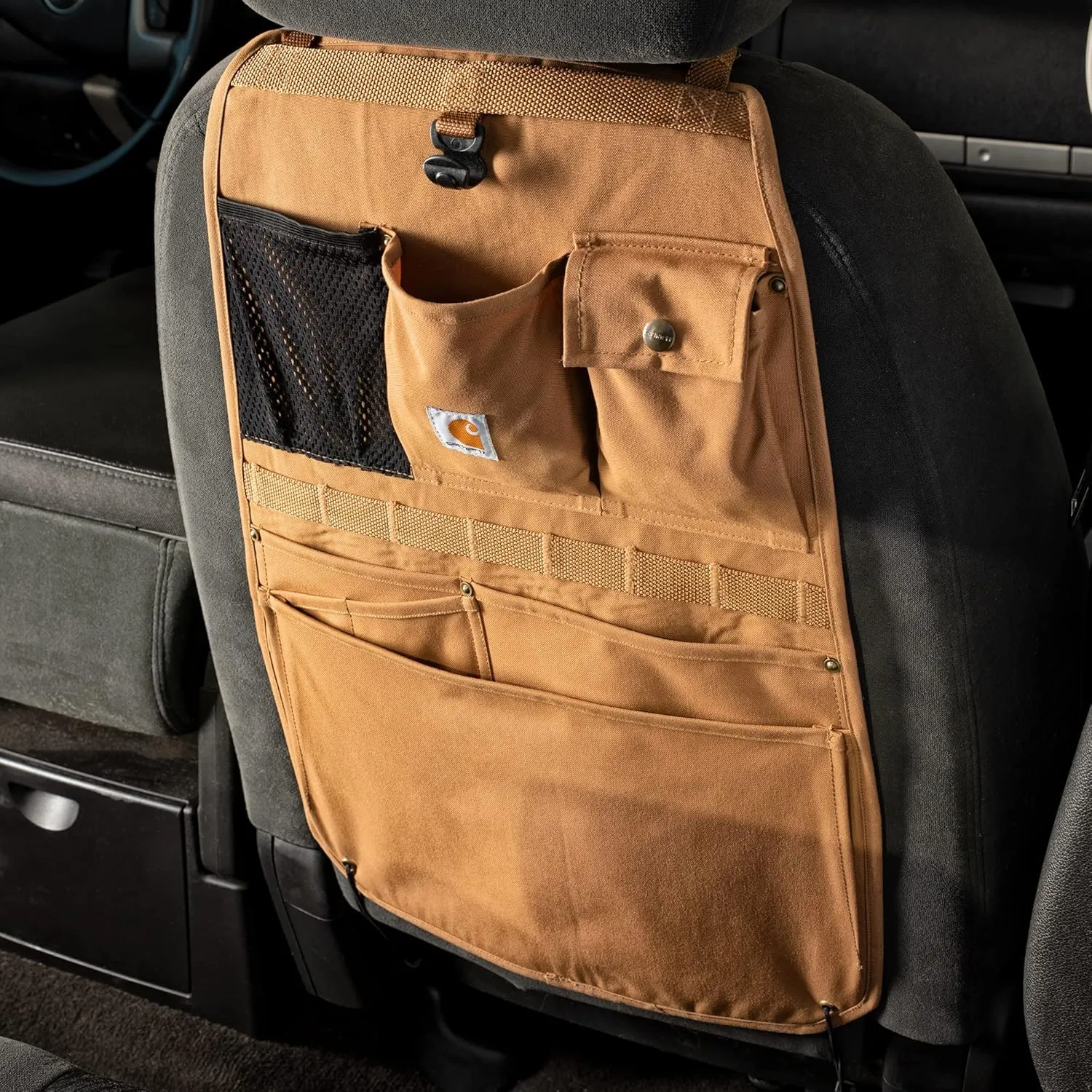 Carhartt Universal Nylon Duck Seat Back Organizer, Gravel