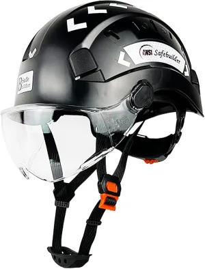 Construction Safety Helmet with Visor ABS Hard Hat Adjustable Ventilation Hardhats Industrial Work Head Protection for Men Certified ANSI/ISEA Z89.1
