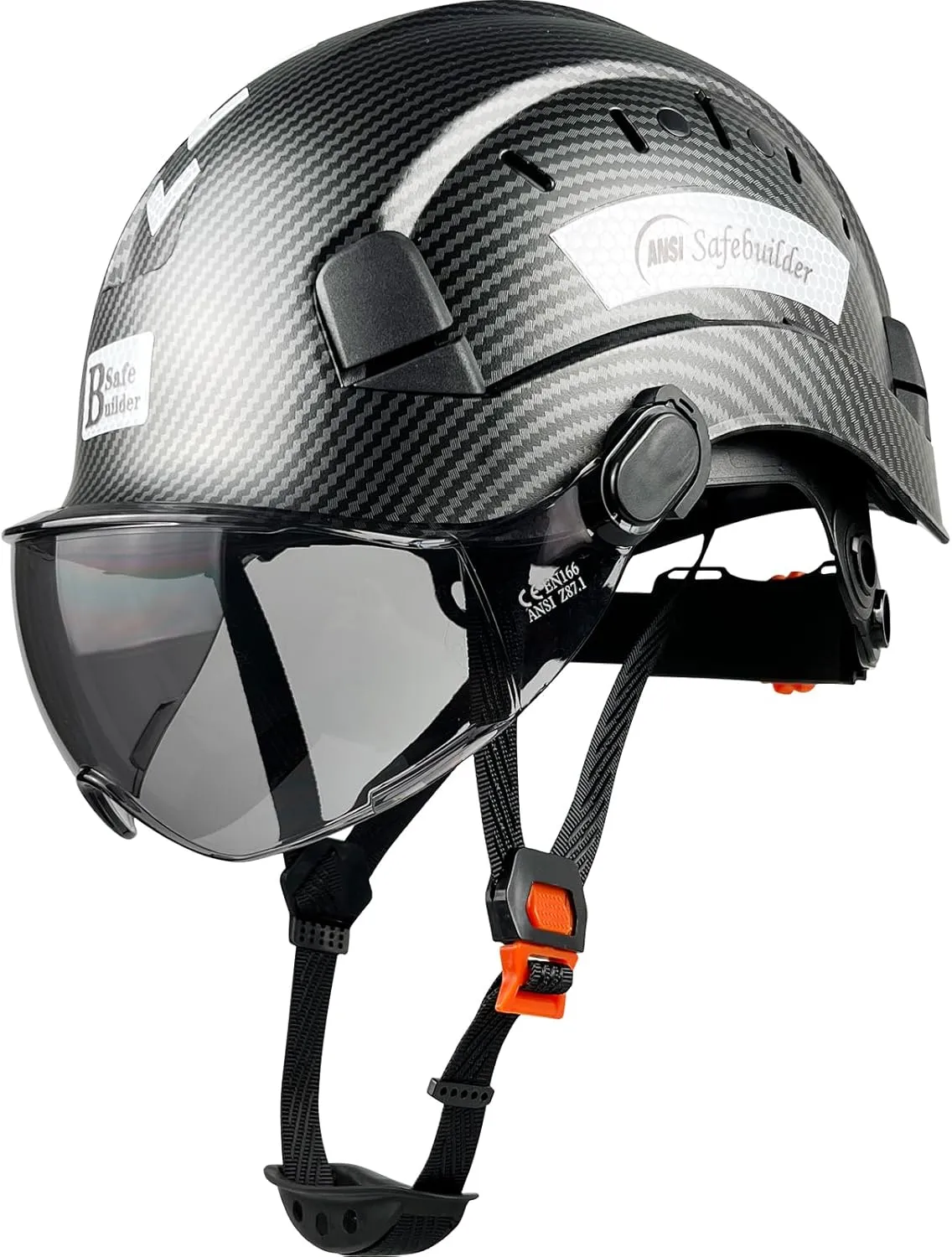 Construction Safety Helmet with Visor ABS Hard Hat Adjustable Ventilation Hardhats Industrial Work Head Protection for Men Certified ANSI/ISEA Z89.1