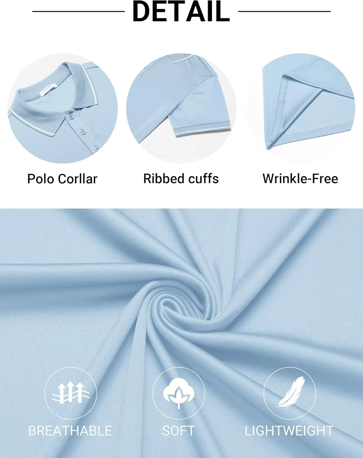 COOFANDY Mens Polo Shirts Short Sleeve Golf Polo Button Pullover Casual Contrast Color Basic T Shirt Ribbed Collar