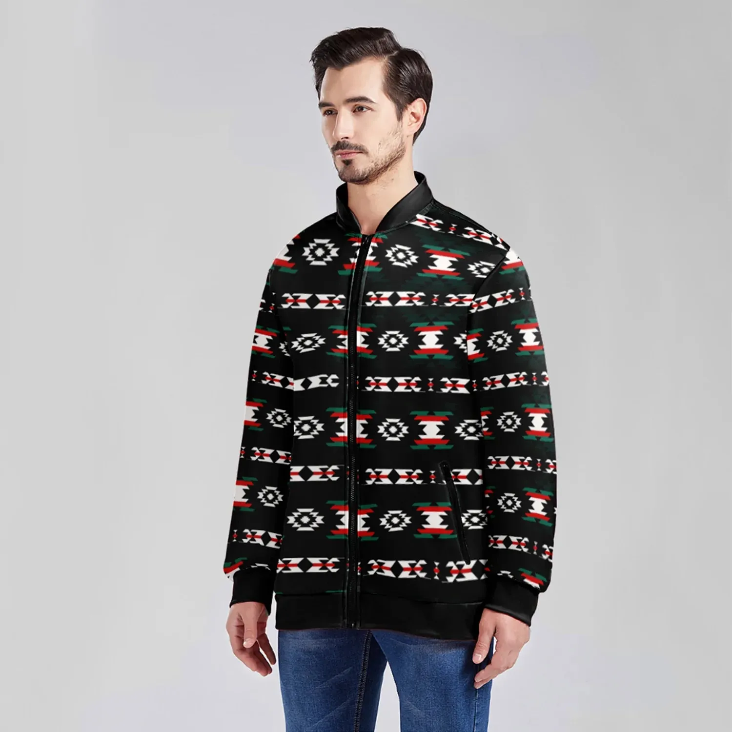 Cree Confederacy War Party Youth Zippered Collared Lightweight Jacket