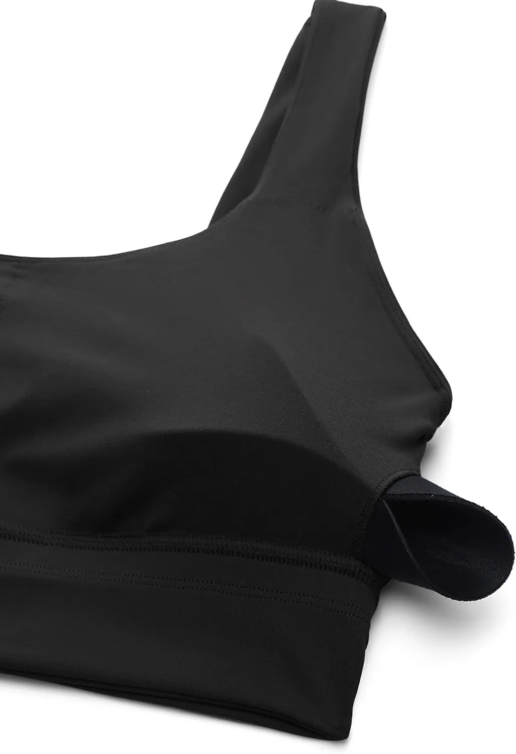CRZ YOGA Butterluxe Womens U Back Sports Bra - Scoop Neck Padded Low Impact Yoga Clothes Workout Crop Top with Built in Pads