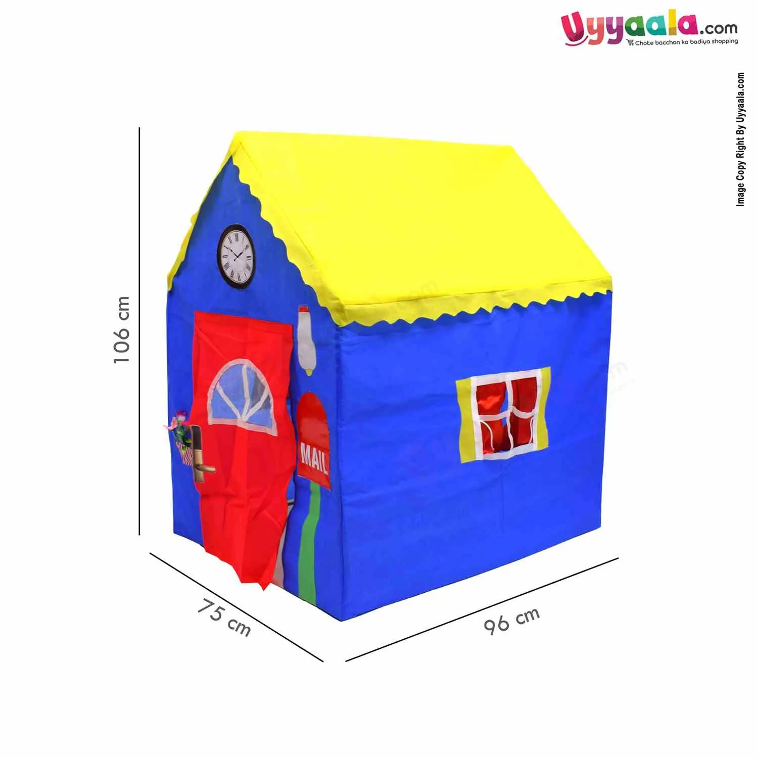 CUDDLES My House Play Tent Water Proof with Removable Pipe Tent House for Kids 3 Y Age - MultiColor