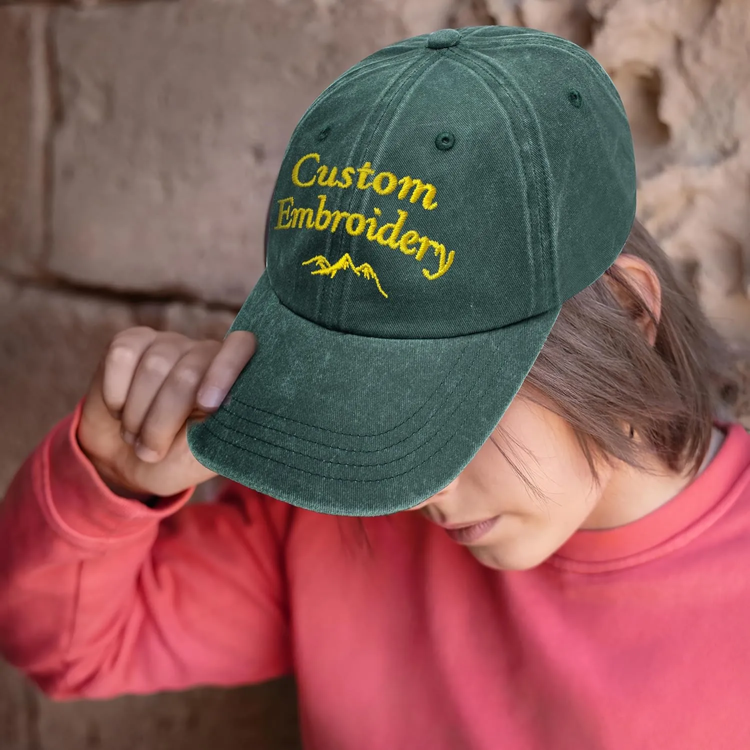 Custom Embroidered Hats, Personalized Embroidery Baseball Caps Add Your Logo Text Gift for Men Women