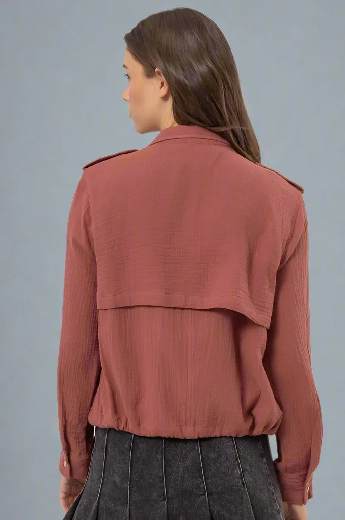 Double Gauze Jacket - Red