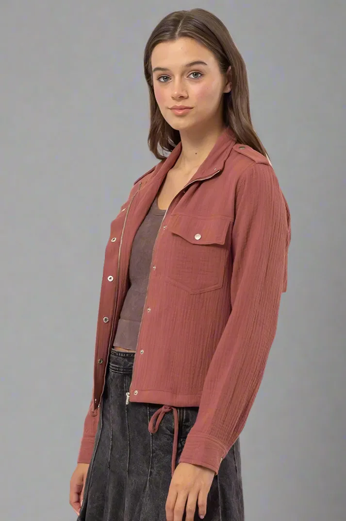 Double Gauze Jacket - Red