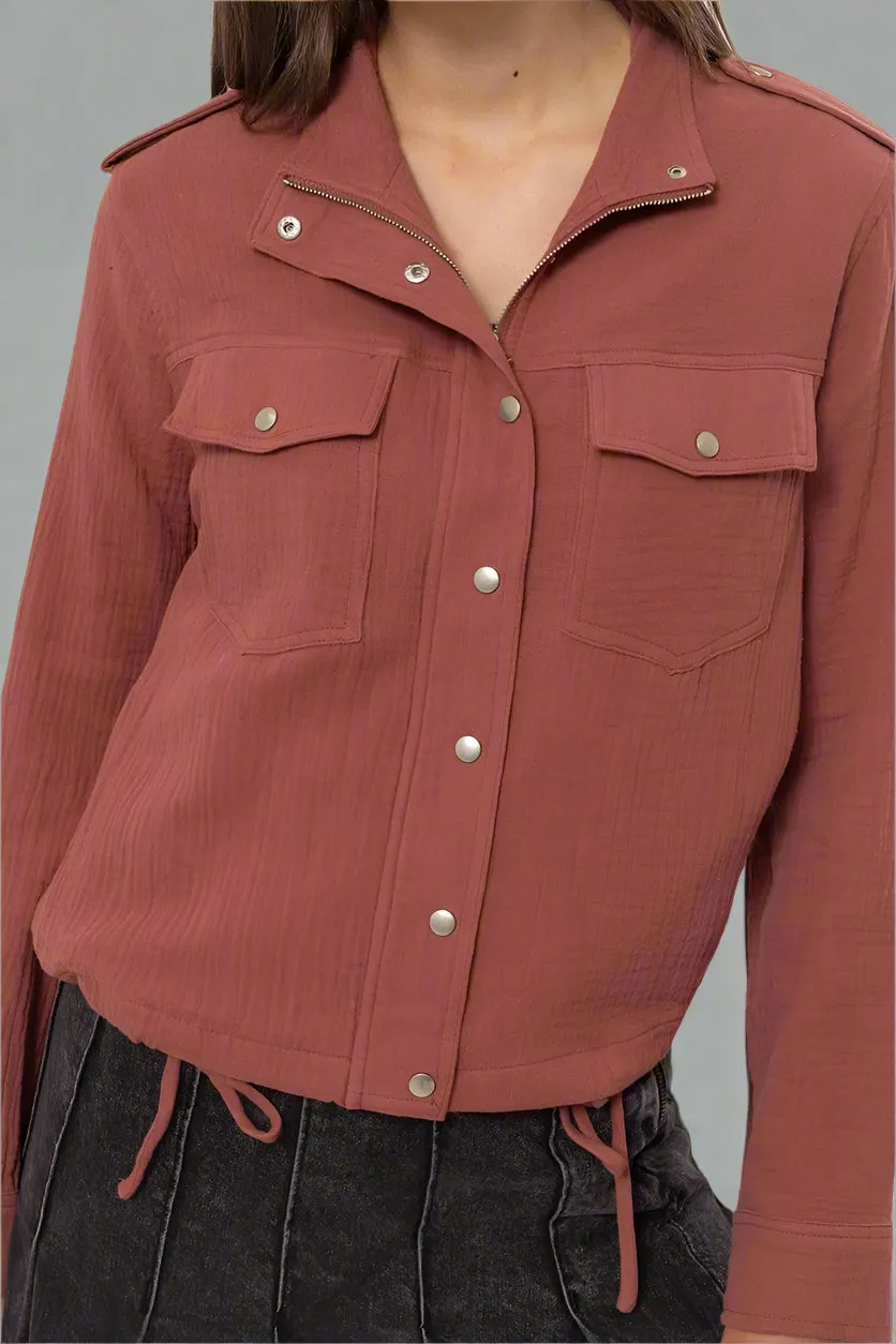 Double Gauze Jacket - Red