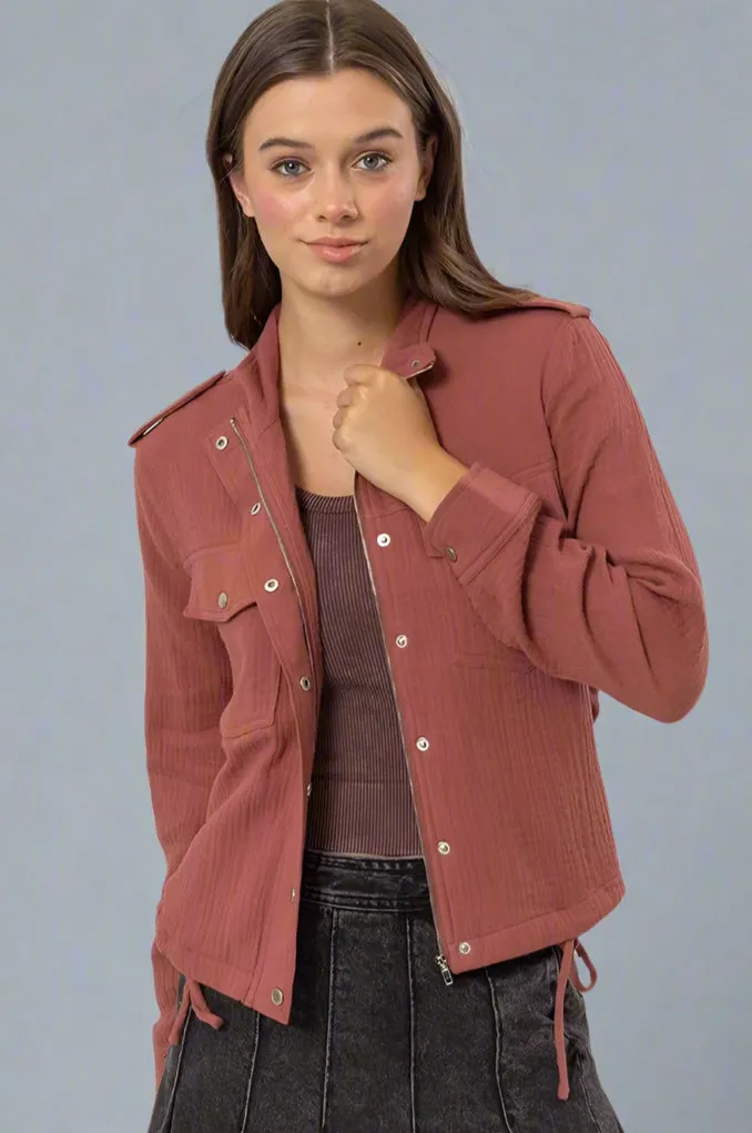 Double Gauze Jacket - Red