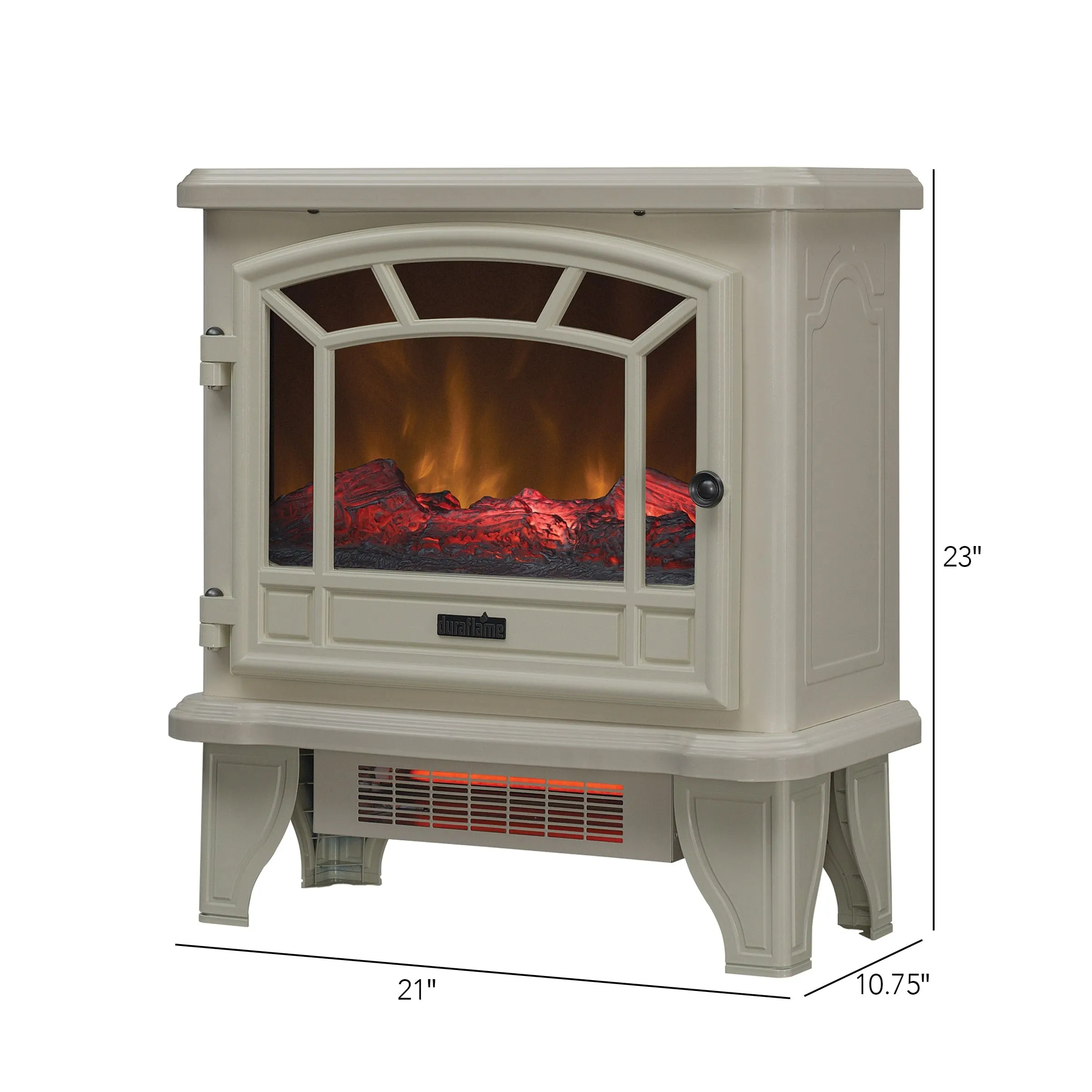 Duraflame 550 Cream Infrared Freestanding Electric Fireplace Stove with Remote Control