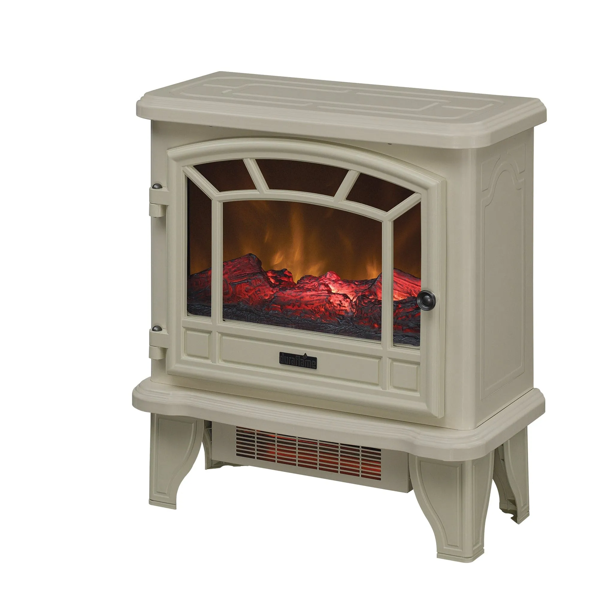 Duraflame 550 Cream Infrared Freestanding Electric Fireplace Stove with Remote Control