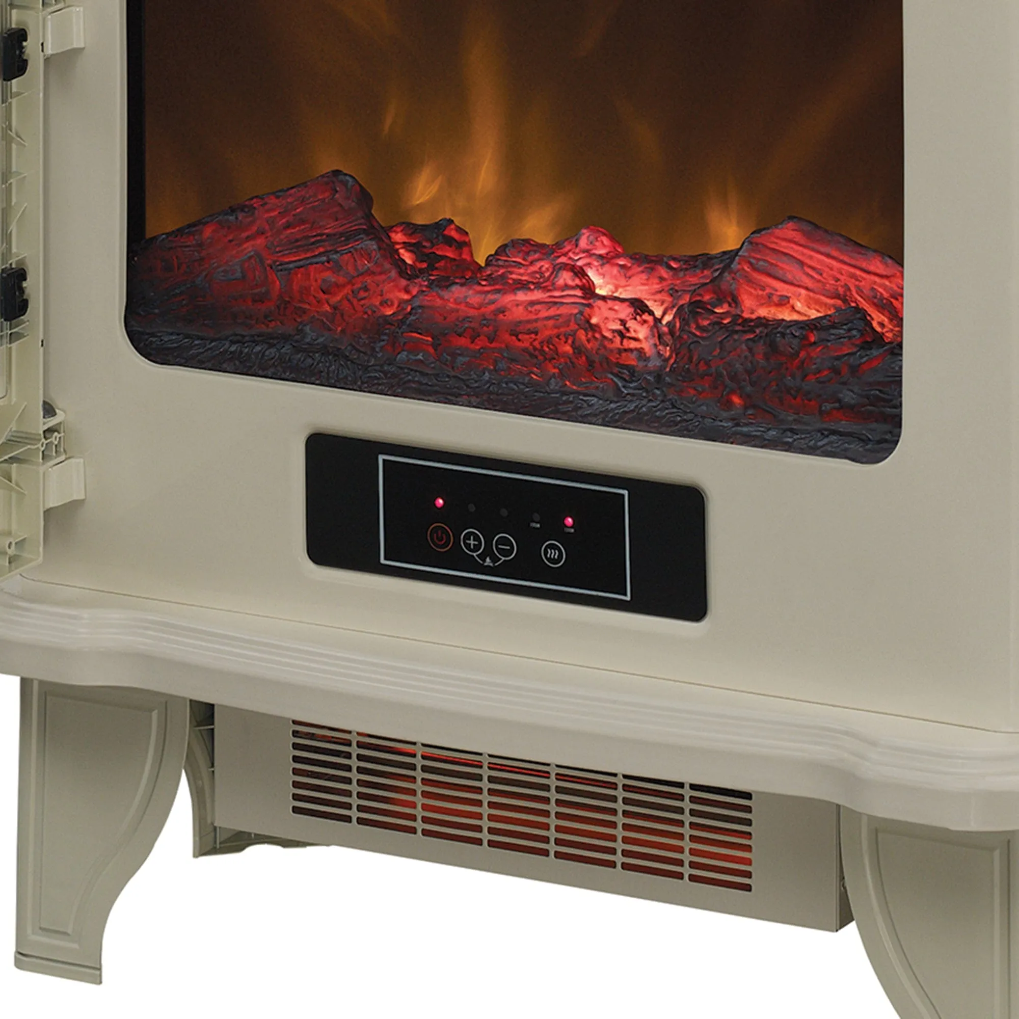 Duraflame 550 Cream Infrared Freestanding Electric Fireplace Stove with Remote Control