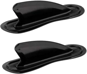 Enfudid 2 Pcs Kayak Skeg Tracking Fin, Inflatable Boat Shark Fin Watershed Board Fin Mounting Points PVC Replacement Accessories Universal for Most Surfboard/Canoe Boat/Paddleboard (Black)