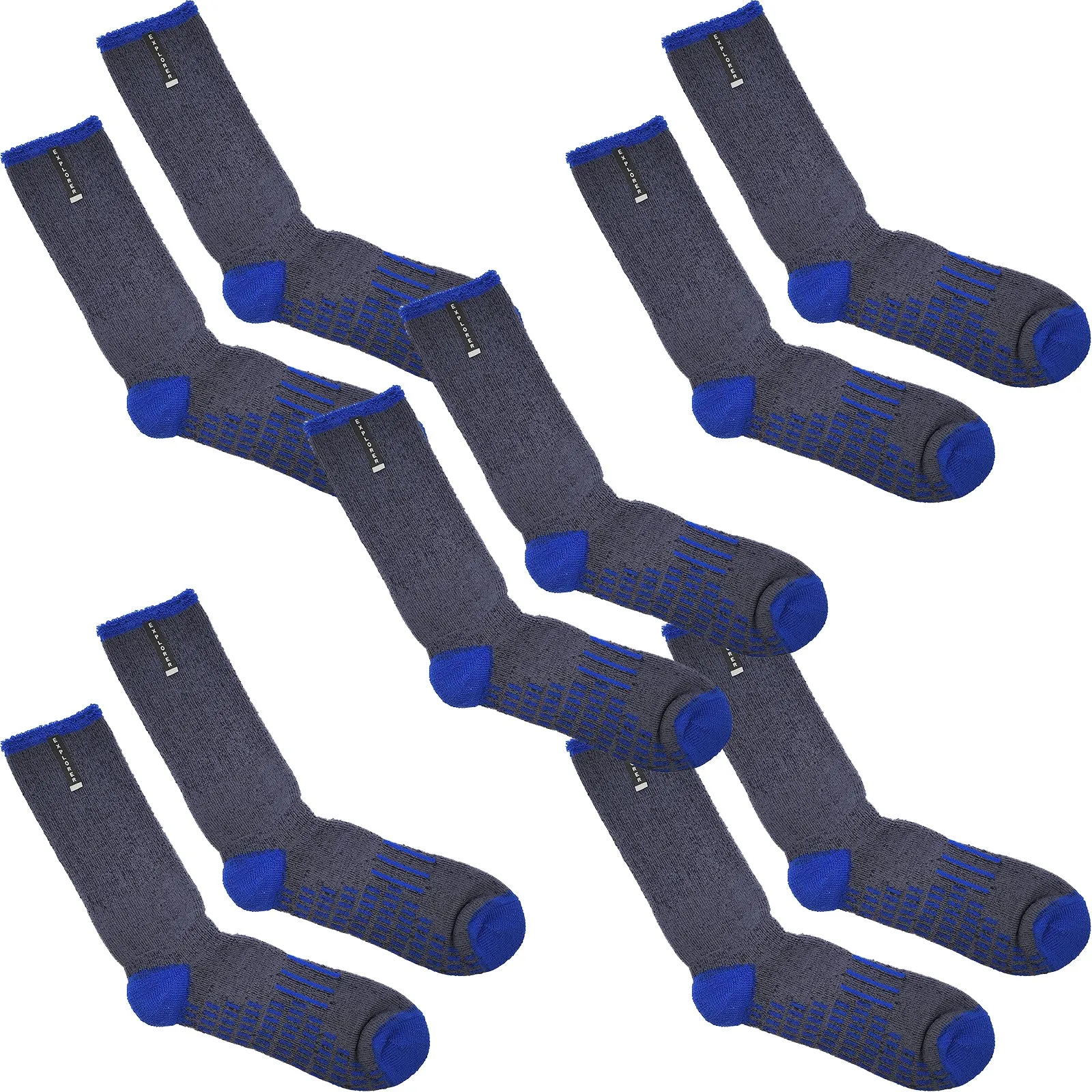 Explorer 5 Pair Extreme Impact Crew Mens Work Thick Wool Socks Navy SZSC2W Bulk Bonds