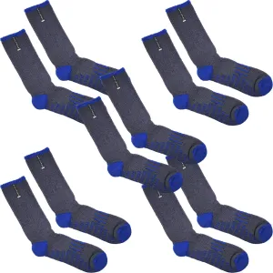 Explorer 5 Pair Extreme Impact Crew Mens Work Thick Wool Socks Navy SZSC2W Bulk Bonds