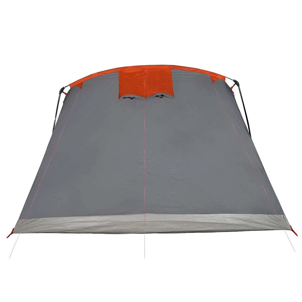 Family Tent Tunnel 10-Person Grey and Orange Waterproof