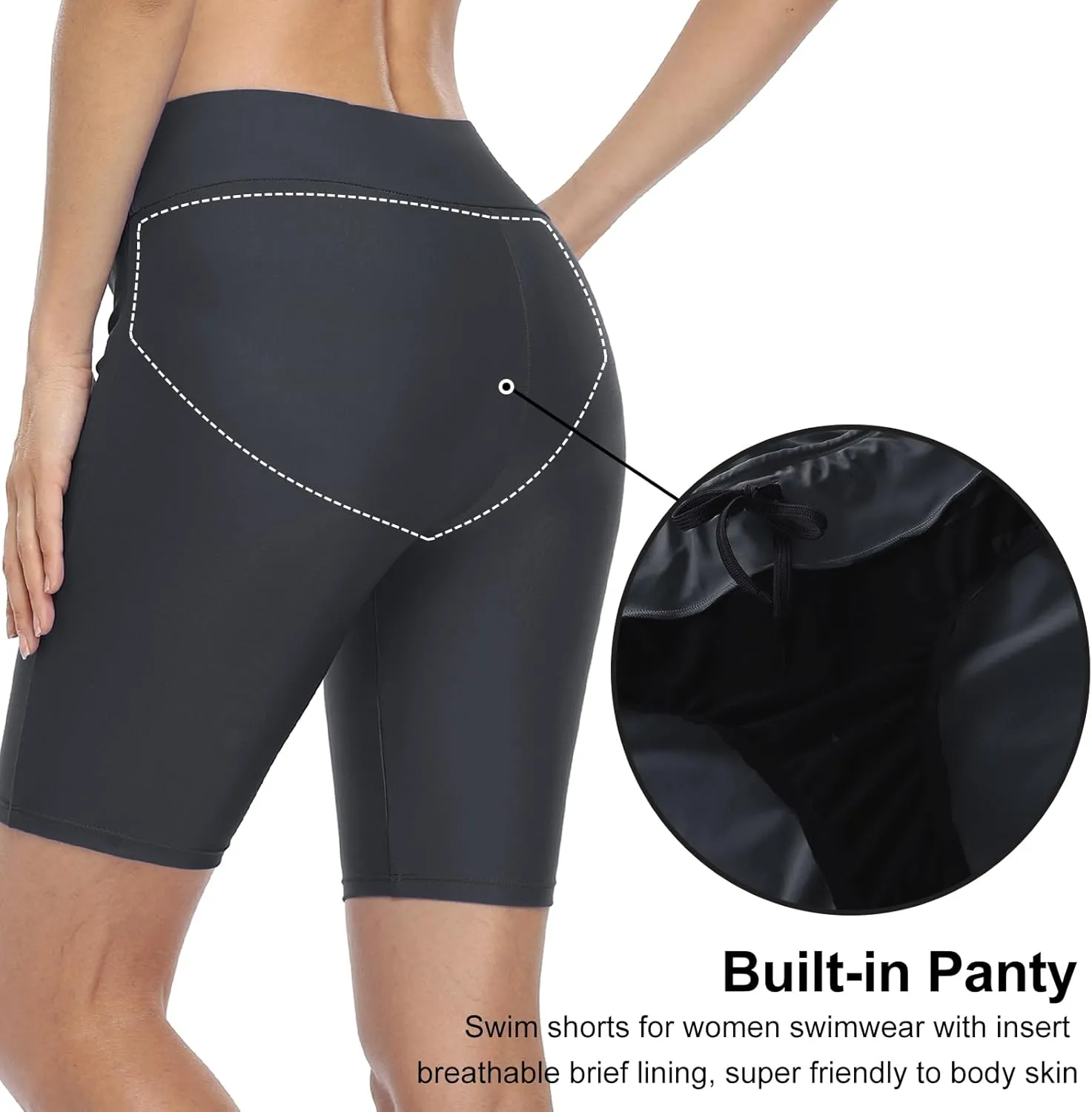 Firpearl Women's Swim Shorts UPF50  Sport Board Shorts Plus Size Tankini Swimsuit Bottom