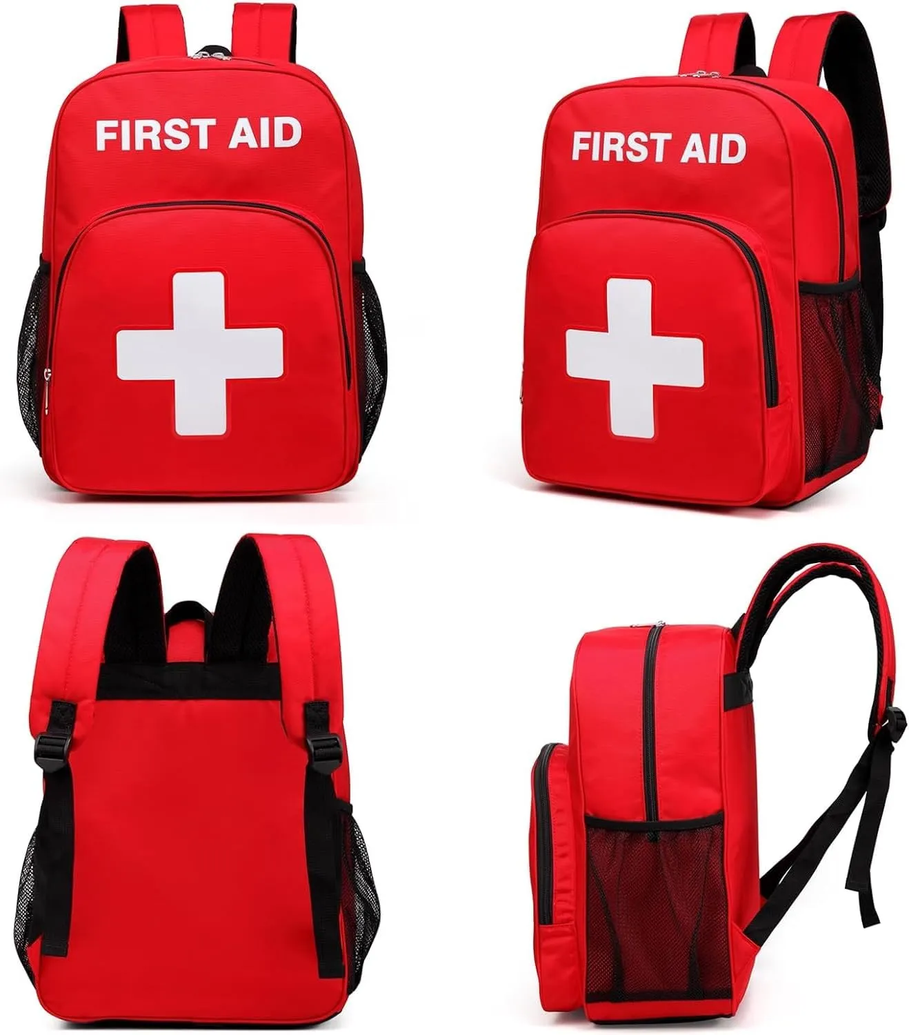 First Aid Backpack Emergency Medical Empty Waterproof Survival First Responder Trauma Bag Travel Home Outdoor Camping (red 5pc)