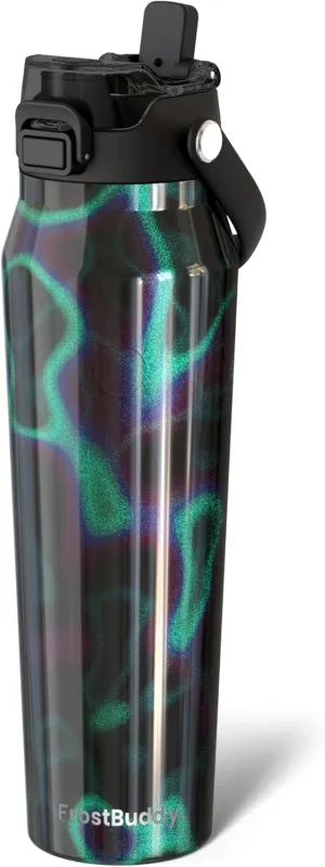 Frost Buddy 32oz Insulated Water Bottle with Straw & Chug Lid | Leak-Proof Stainless Steel | 24-Hours Cold | Sweat-Proof, Cup Holder Friendly | Ideal for Gym, Travel, Sports & Everyday Hydration
