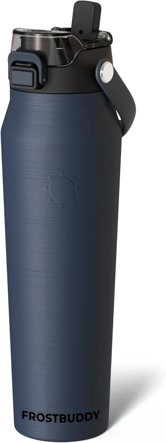 Frost Buddy 32oz Insulated Water Bottle with Straw & Chug Lid | Leak-Proof Stainless Steel | 24-Hours Cold | Sweat-Proof, Cup Holder Friendly | Ideal for Gym, Travel, Sports & Everyday Hydration