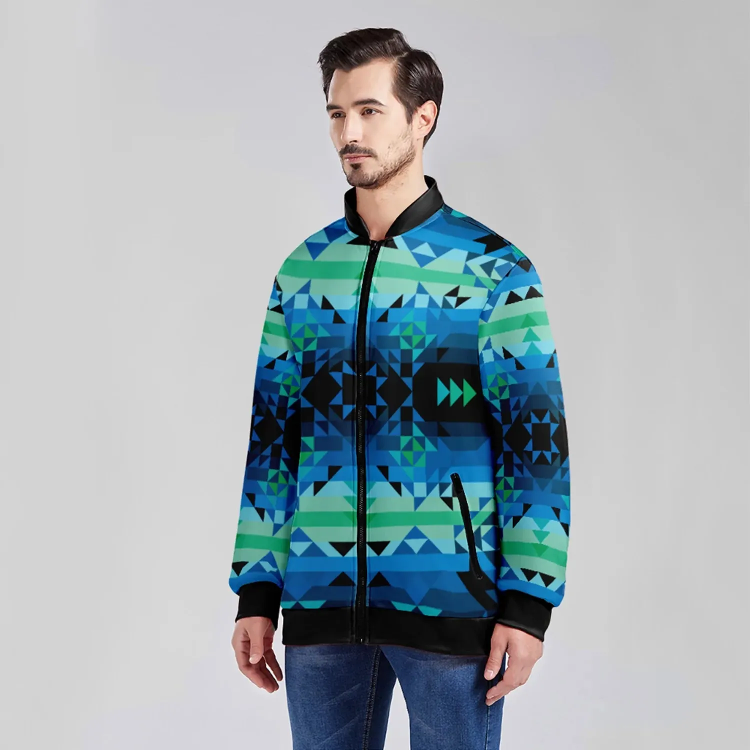 Green Star Youth Zippered Collared Lightweight Jacket